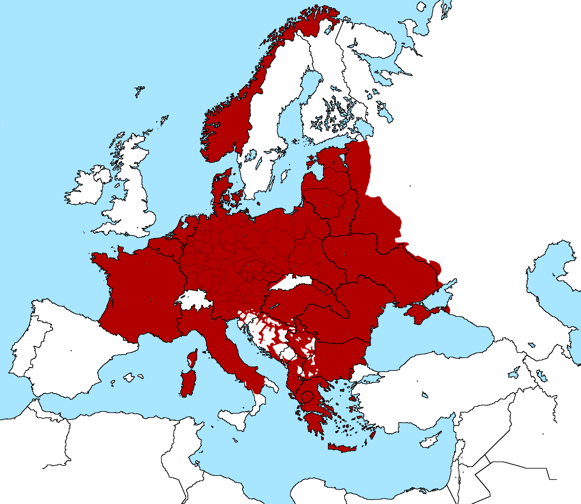 map of nazi occupation