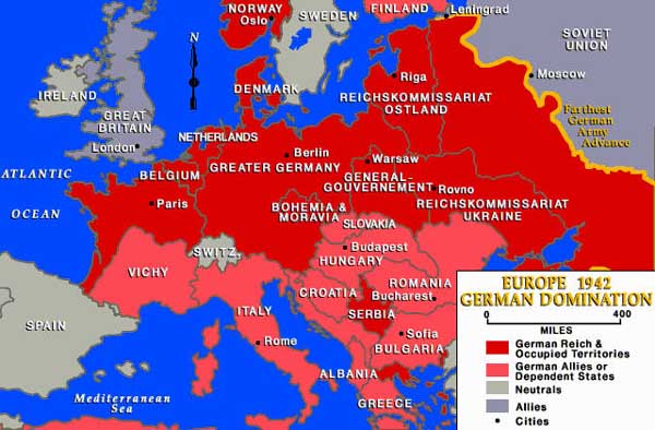 map of nazi occupation